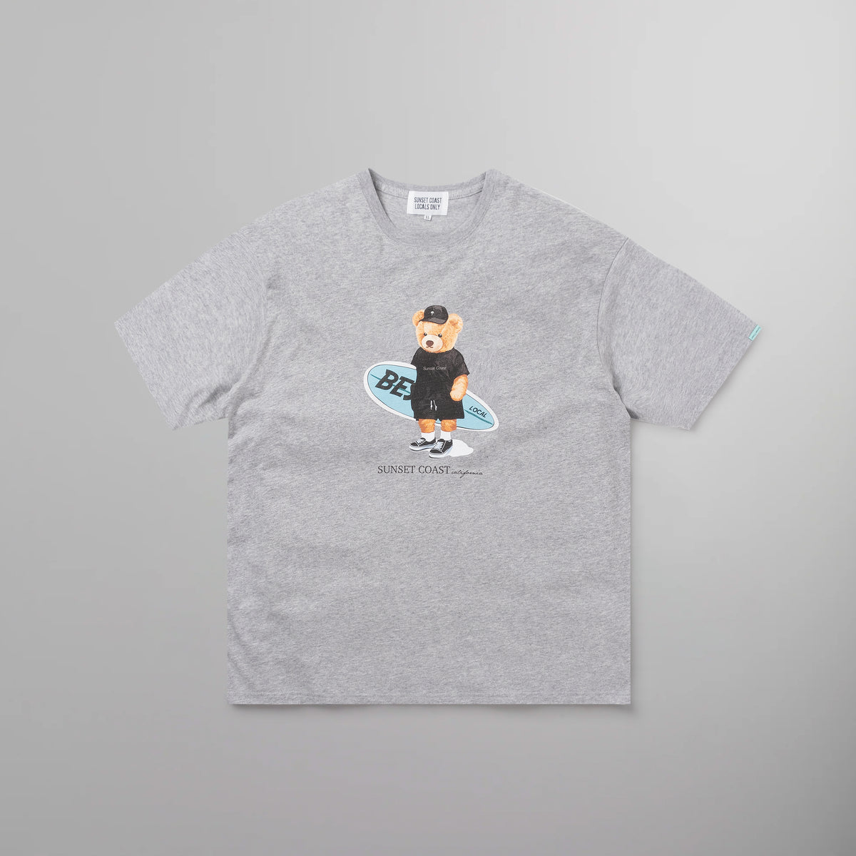 Sc Bear Relax Fit Tee (Mix Gray) – SUNSET COAST